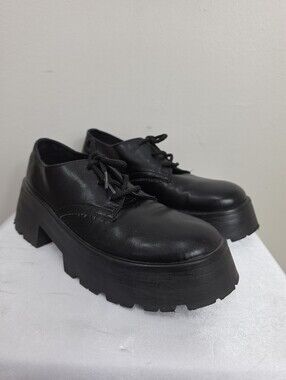 ASOS Black Chunky Platform Lace-Up Shoes